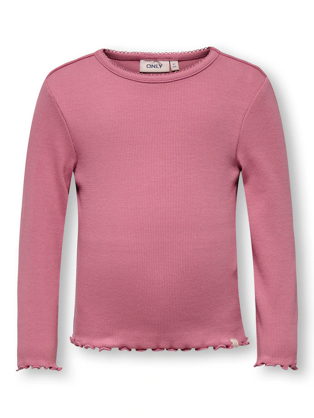 KIDS ONLY Langarmshirt »KMGTRINNY SLD LS ONECK TOP JRS NOOS« aus Baumwollmischung, figurbetonte Passform, mit Jersey und Rippware