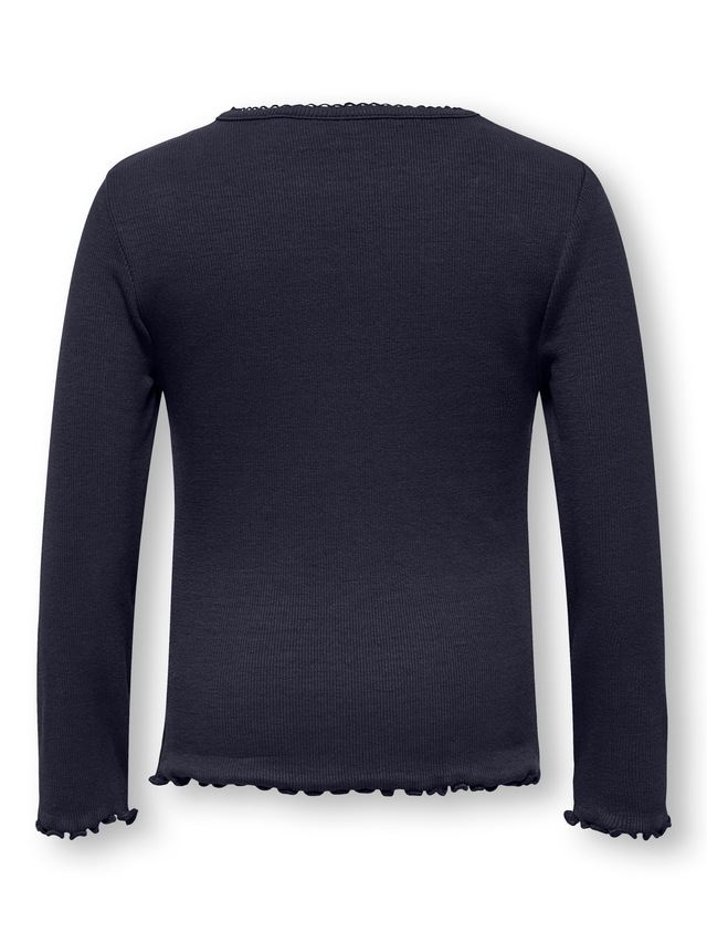 KIDS ONLY Langarmshirt »KMGTRINNY SLD LS ONECK TOP JRS NOOS« aus Baumwollmischung, figurbetonte Passform, mit Jersey und Rippware