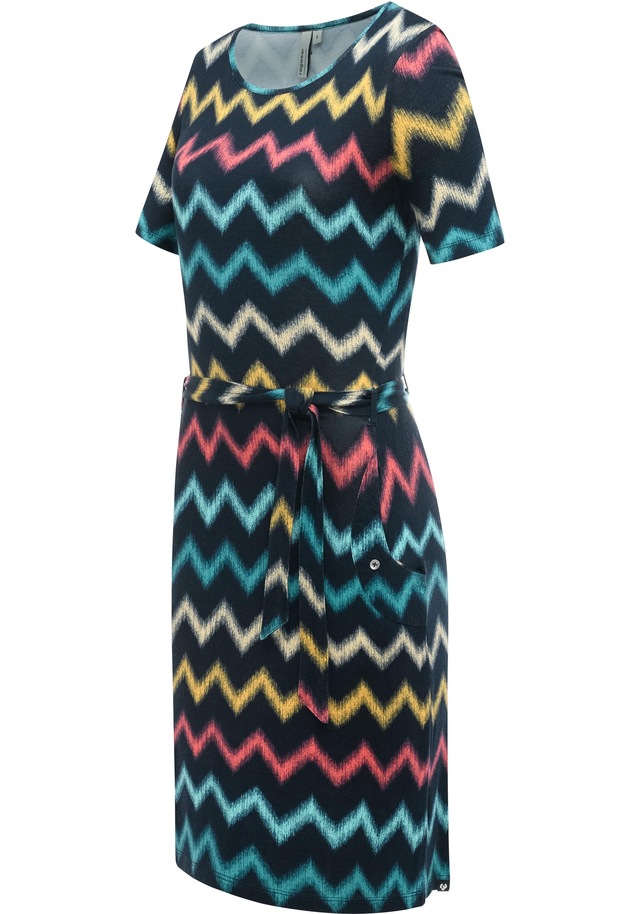 Ragwear Sommerkleid »Taggiana Print YOUMODO« Eingrifftaschen Damen Midikleid mit Taillenband und Taschen