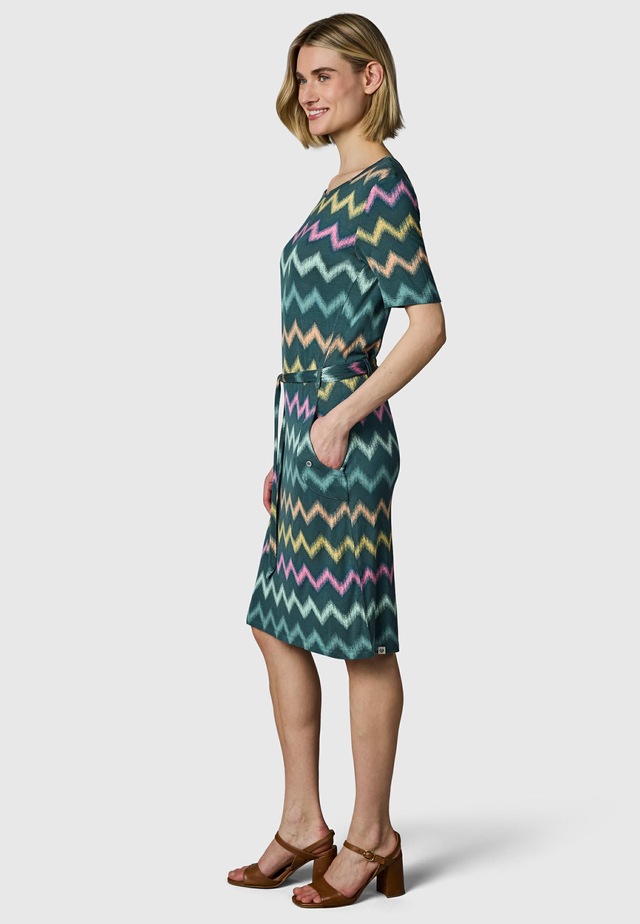 Ragwear Sommerkleid »Taggiana Print YOUMODO« Eingrifftaschen Damen Midikleid mit Taillenband und Taschen