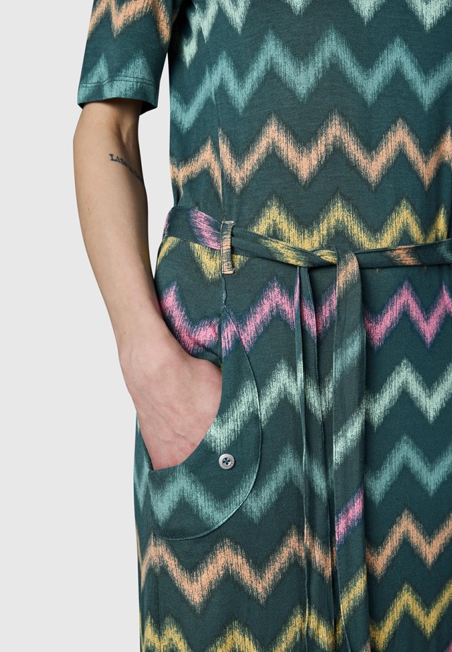 Ragwear Sommerkleid »Taggiana Print YOUMODO« Eingrifftaschen Damen Midikleid mit Taillenband und Taschen