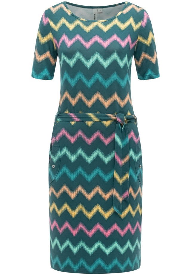 Ragwear Sommerkleid »Taggiana Print YOUMODO« Eingrifftaschen Damen Midikleid mit Taillenband und Taschen