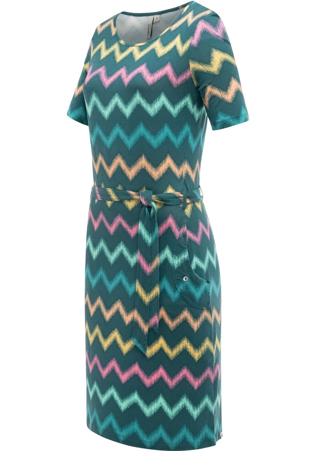 Ragwear Sommerkleid »Taggiana Print YOUMODO« Eingrifftaschen Damen Midikleid mit Taillenband und Taschen