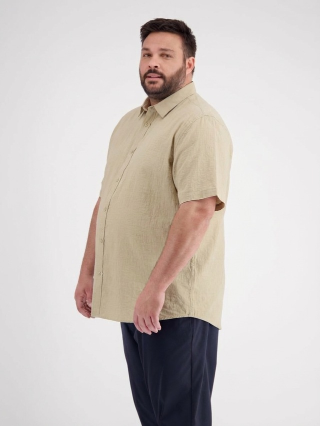 LERROS Kurzarmhemd »Kurzarmhemd mit Knitterlook, grosse Größen«