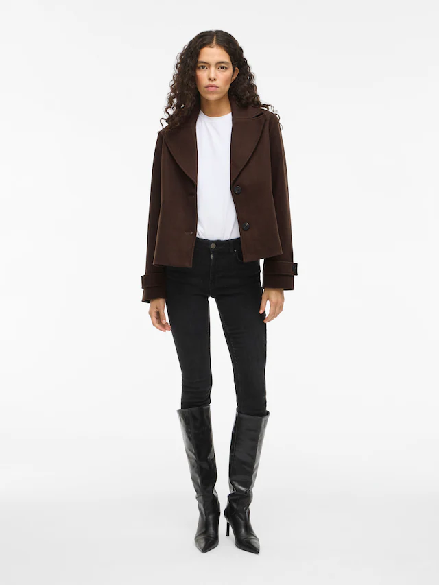Vila Kurzjacke »VISOLO L/S SHORT JACKET/TES/2« Kunstfaser, regular fit