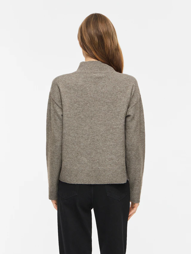 Vila Strickpullover »VIAYLIN HIGHNECK L/S KNIT TOP/PB« Materialmix,