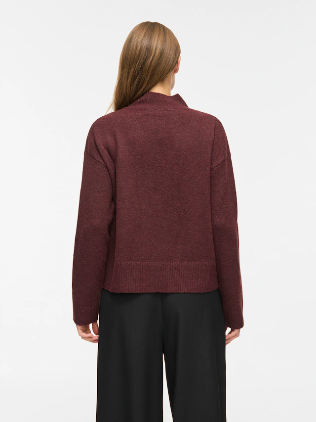 Vila Strickpullover »VIAYLIN HIGHNECK L/S KNIT TOP/PB« Materialmix,