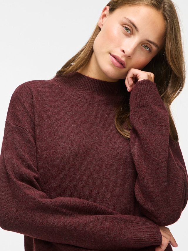 Vila Strickpullover »VIAYLIN HIGHNECK L/S KNIT TOP/PB« Materialmix,