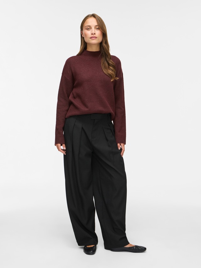 Vila Strickpullover »VIAYLIN HIGHNECK L/S KNIT TOP/PB« Materialmix,