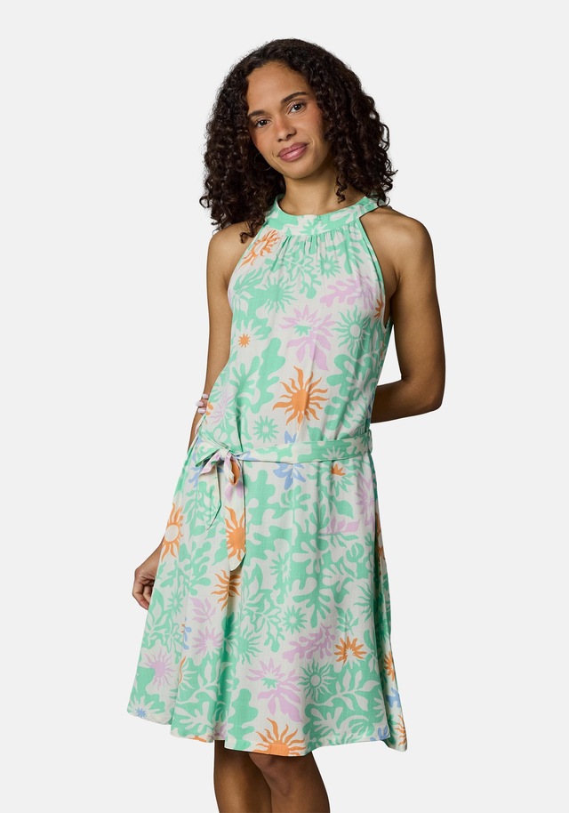 Ragwear A-Linien-Kleid »Angylee Print YOUMODO« Eingrifftaschen Leichtes Sommerkleid mit Bindegürtel