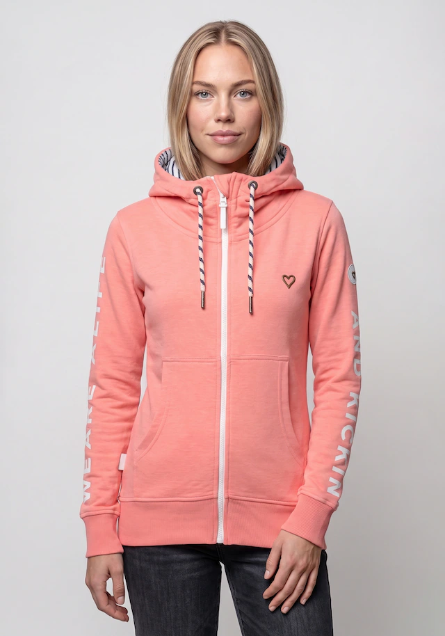 Alife & Kickin Sweatjacke »JessyAK A« leichte Kapuzensweatjackemit Logo-Schriftzug auf den Ärmeln