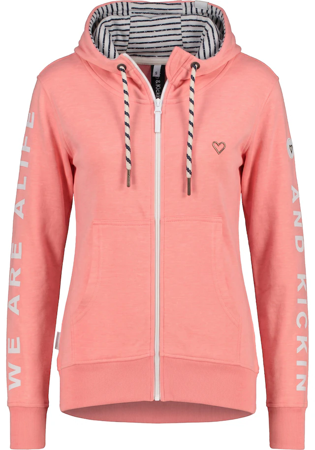 Alife & Kickin Sweatjacke »JessyAK A« leichte Kapuzensweatjackemit Logo-Schriftzug auf den Ärmeln