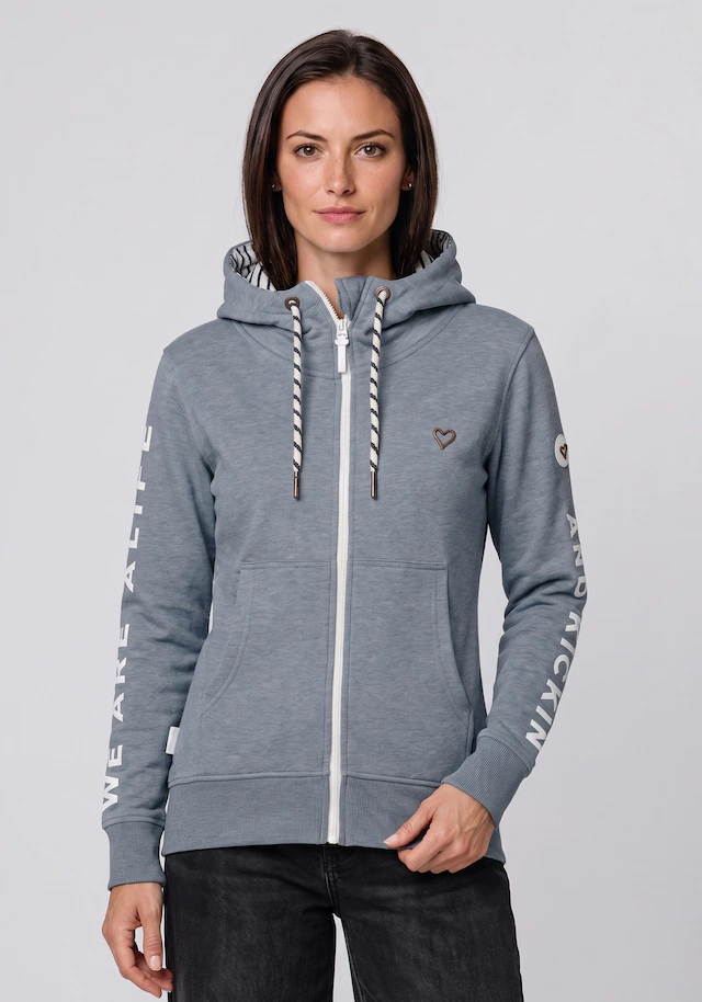 Alife & Kickin Sweatjacke »JessyAK A« leichte Kapuzensweatjackemit Logo-Schriftzug auf den Ärmeln