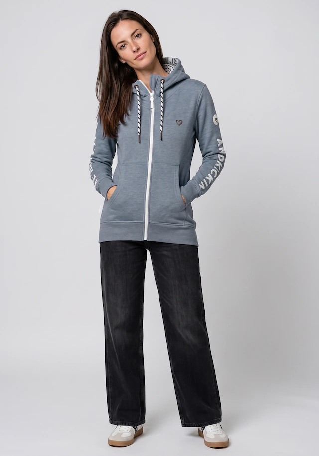Alife & Kickin Sweatjacke »JessyAK A« leichte Kapuzensweatjackemit Logo-Schriftzug auf den Ärmeln