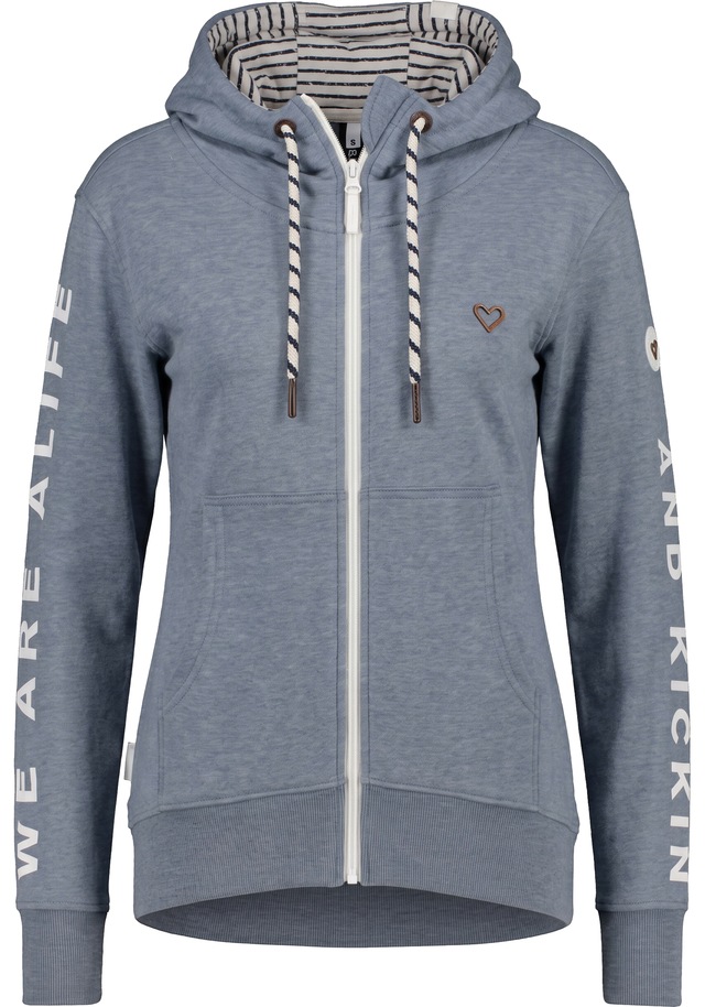 Alife & Kickin Sweatjacke »JessyAK A« leichte Kapuzensweatjackemit Logo-Schriftzug auf den Ärmeln