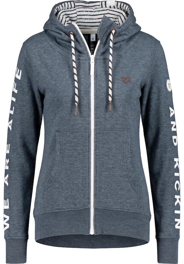 Alife & Kickin Sweatjacke »JessyAK A« leichte Kapuzensweatjackemit Logo-Schriftzug auf den Ärmeln