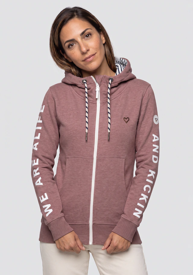 Alife & Kickin Sweatjacke »JessyAK A« leichte Kapuzensweatjackemit Logo-Schriftzug auf den Ärmeln