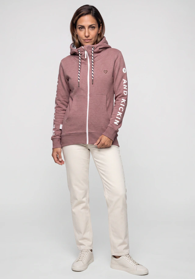 Alife & Kickin Sweatjacke »JessyAK A« leichte Kapuzensweatjackemit Logo-Schriftzug auf den Ärmeln