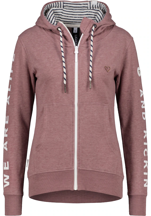 Alife & Kickin Sweatjacke »JessyAK A« leichte Kapuzensweatjackemit Logo-Schriftzug auf den Ärmeln