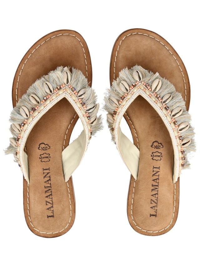 Lazamani Zehentrenner »Lazamani Pantoletten Leder/Textil«