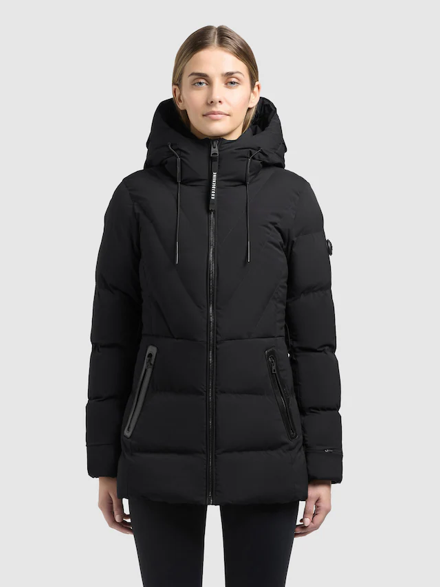khujo Steppjacke »RABB2« mit Kapuze Applikationen aus Kunstleder