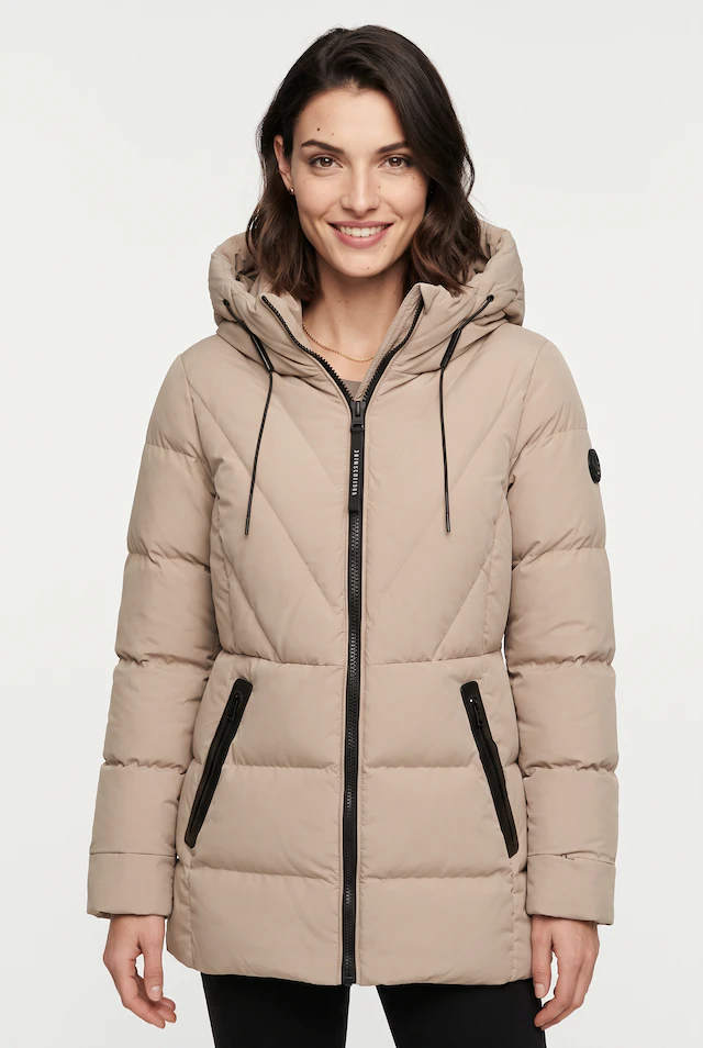 khujo Steppjacke »RABB2« mit Kapuze Applikationen aus Kunstleder