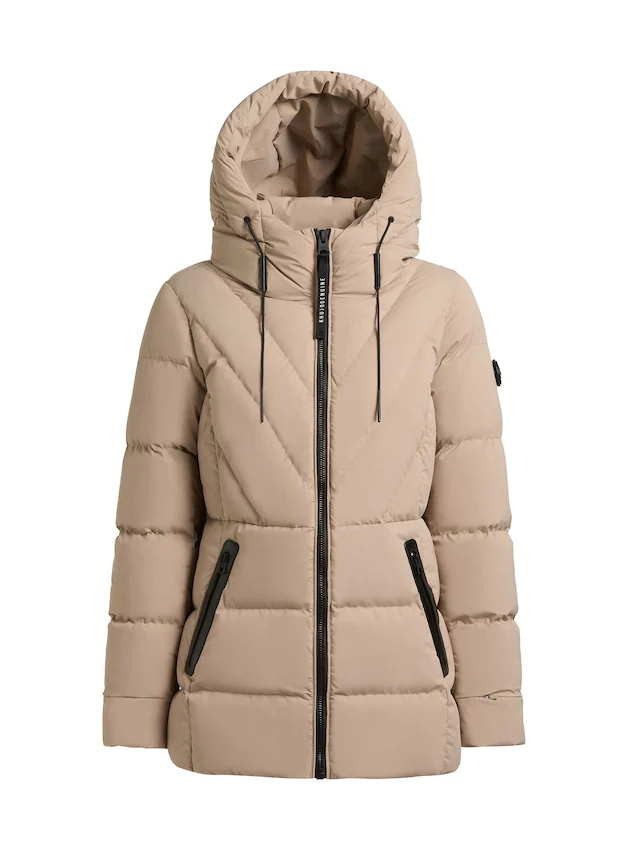 khujo Steppjacke »RABB2« mit Kapuze Applikationen aus Kunstleder