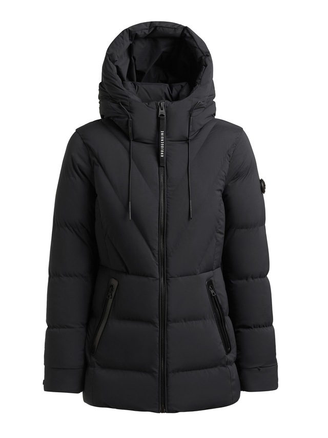 khujo Steppjacke »RABB2« mit Kapuze Applikationen aus Kunstleder