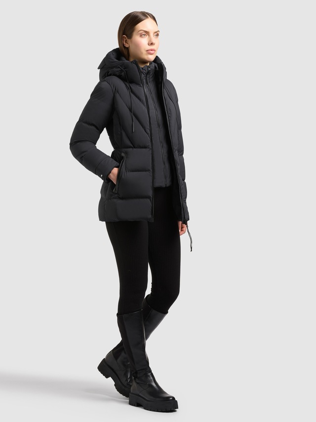 khujo Steppjacke »RABB2« mit Kapuze Applikationen aus Kunstleder