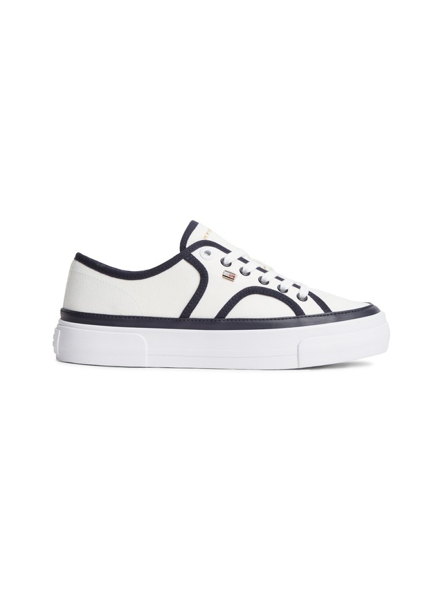 Tommy Hilfiger Plateausneaker »PLATFORM VULC SNEAKER PIPING« Freizeitschuh, Halbschuh, Schnürschuh mit Kontrast-Paspellierung