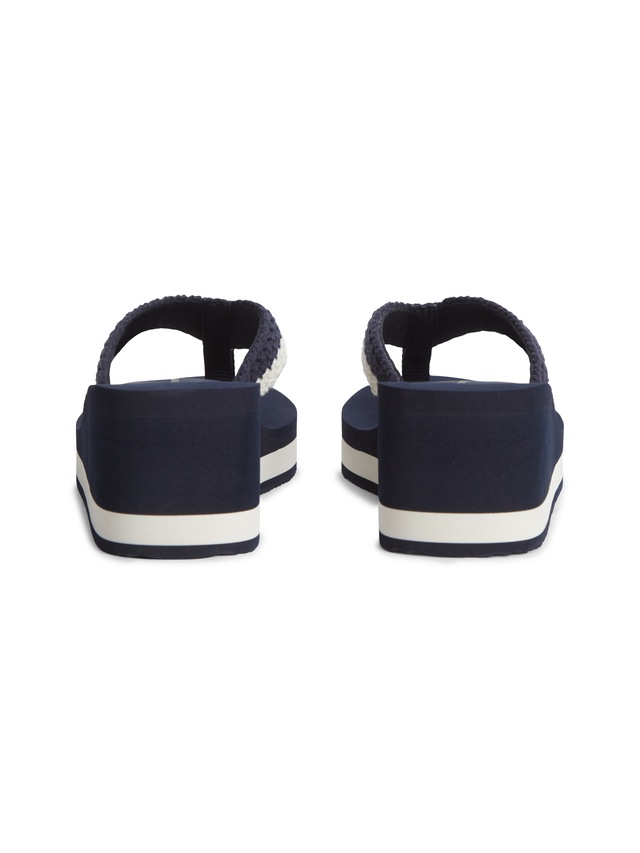 Tommy Hilfiger Dianette »TH WEDGE CROCHET SUMMER SANDAL« Sommerschuh, Zehentrenner in sommerlicher Häkeloptik