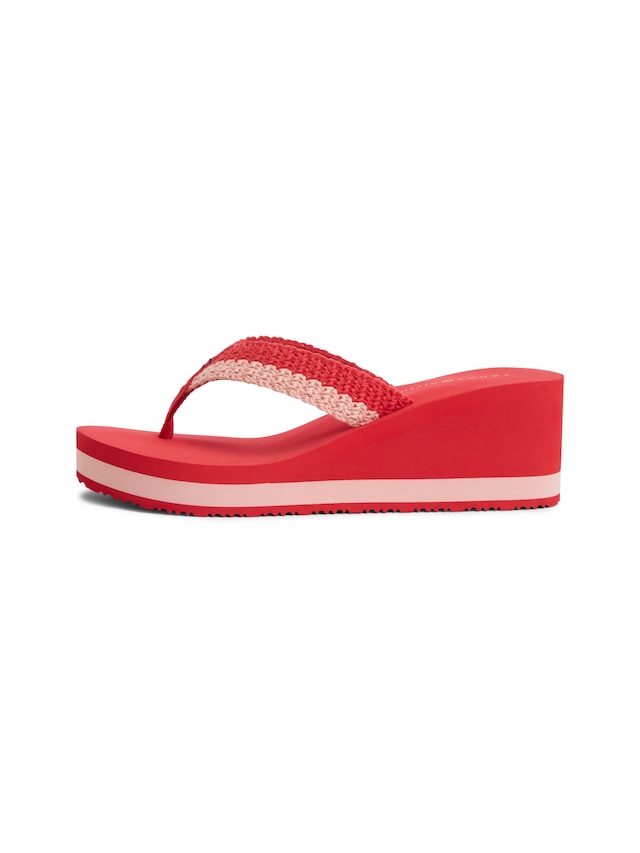 Tommy Hilfiger Dianette »TH WEDGE CROCHET SUMMER SANDAL« Sommerschuh, Zehentrenner in sommerlicher Häkeloptik