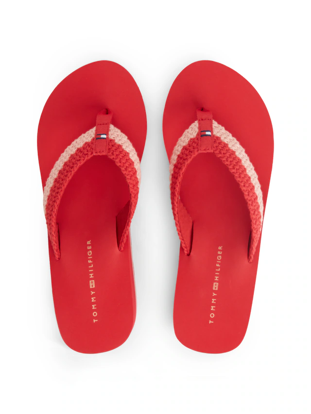 Tommy Hilfiger Dianette »TH WEDGE CROCHET SUMMER SANDAL« Sommerschuh, Zehentrenner in sommerlicher Häkeloptik