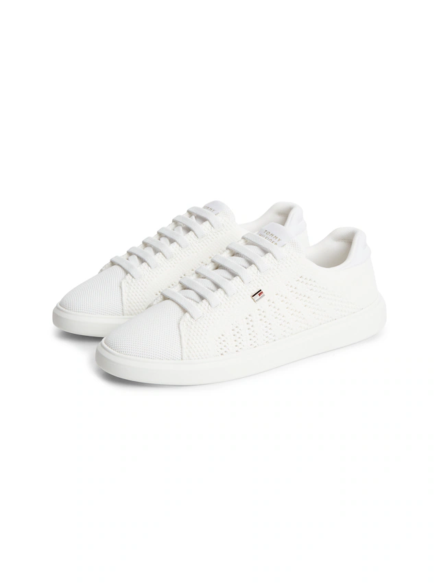 Tommy Hilfiger Sneaker »TH ICON LIGHT KNIT SNEAKER« Freizeitschuh, Halbschuh, Schnürschuh in sommerlicher Strick-Optik