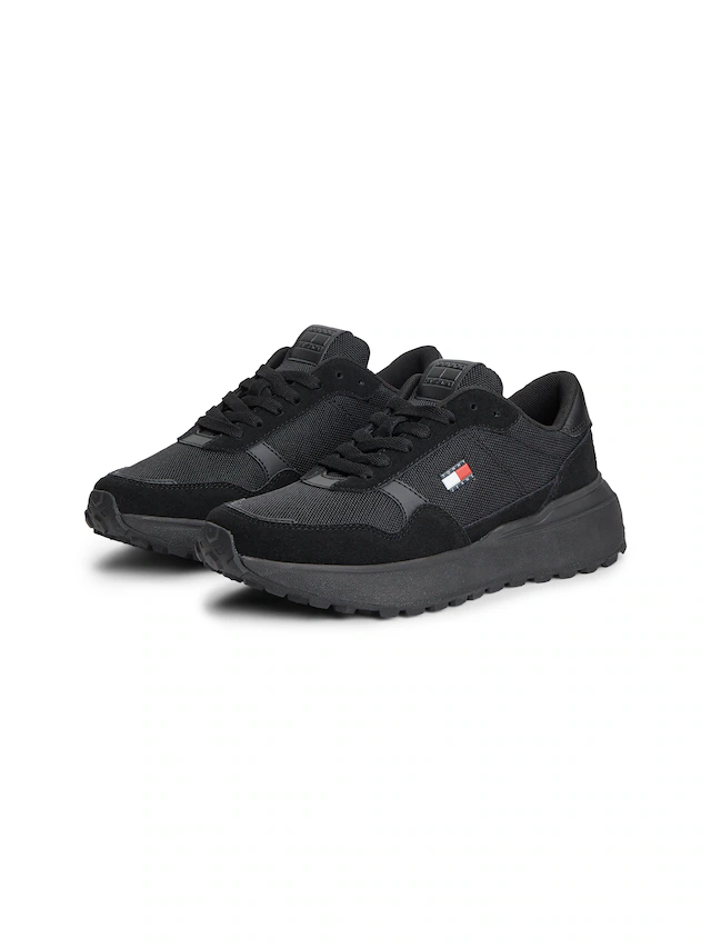 Tommy Jeans Keilsneaker »MODERN RUNNER MIX« Freizeitschuh, Halbschuh, Schnürschuh mit seitlichem Logo