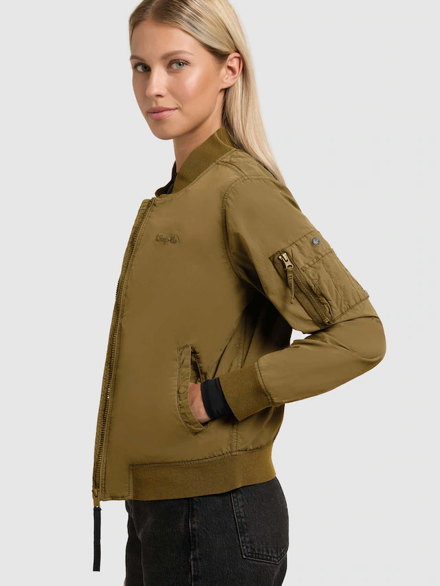 khujo Bomberjacke »Denz« ohne Kapuze Matte Damen Übergangsjacke mit Bündchen