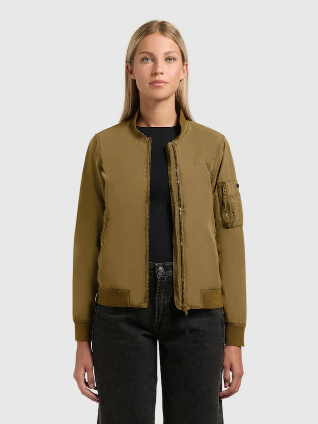 khujo Bomberjacke »Denz« ohne Kapuze Matte Damen Übergangsjacke mit Bündchen