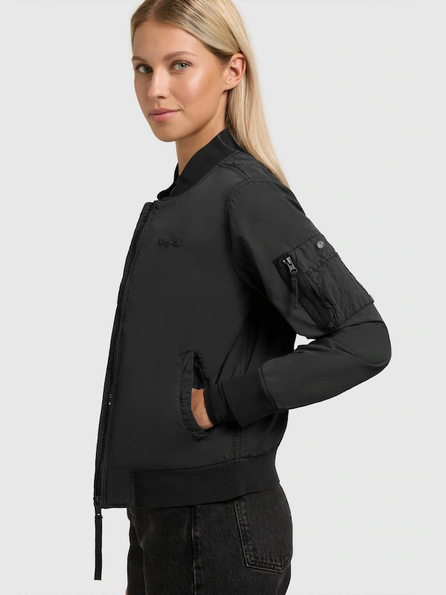 khujo Bomberjacke »Denz« ohne Kapuze Matte Damen Übergangsjacke mit Bündchen
