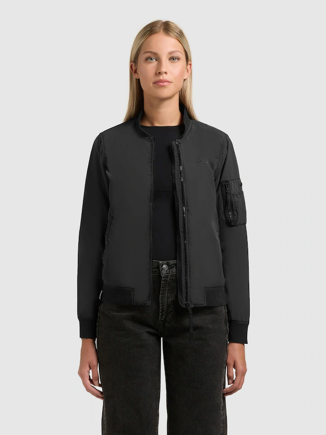 khujo Bomberjacke »Denz« ohne Kapuze Matte Damen Übergangsjacke mit Bündchen