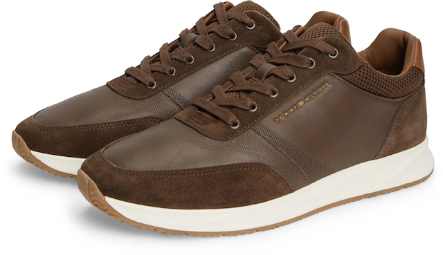 Tommy Hilfiger Sneaker »TH DRESSY RUNNER SUEDE MIX« Schnürschuh, Halbschuh, Freizeitschuh mit Logoschriftzug
