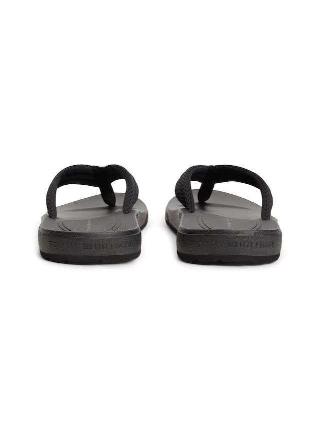 Tommy Hilfiger Zehentrenner »MOLDED PADDED HILFIGER B SANDAL« Strandschuh, Sommerschuh, Poolslide mit Kontrastbesatz