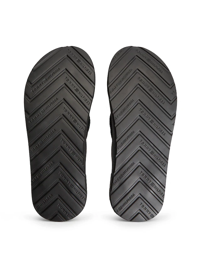 Tommy Hilfiger Zehentrenner »MOLDED PADDED HILFIGER B SANDAL« Strandschuh, Sommerschuh, Poolslide mit Kontrastbesatz