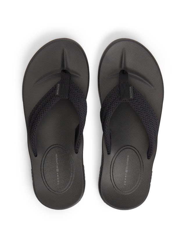 Tommy Hilfiger Zehentrenner »MOLDED PADDED HILFIGER B SANDAL« Strandschuh, Sommerschuh, Poolslide mit Kontrastbesatz