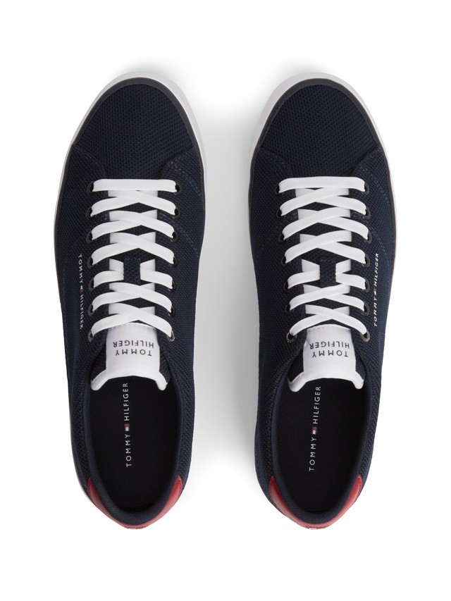Tommy Hilfiger Sneaker »TH HI VULC CORE LOW SUMMER MESH« Freizeitschuh, Halbschuh, Schnürschuh mit Kontrastbesätzen