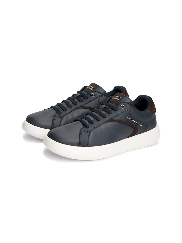 Tommy Hilfiger Sneaker »TH MODERN LIGHTCUP LEATHER« Freizeitschuh, Halbschuh, Schnürschuh mit Kontrastbesätzen