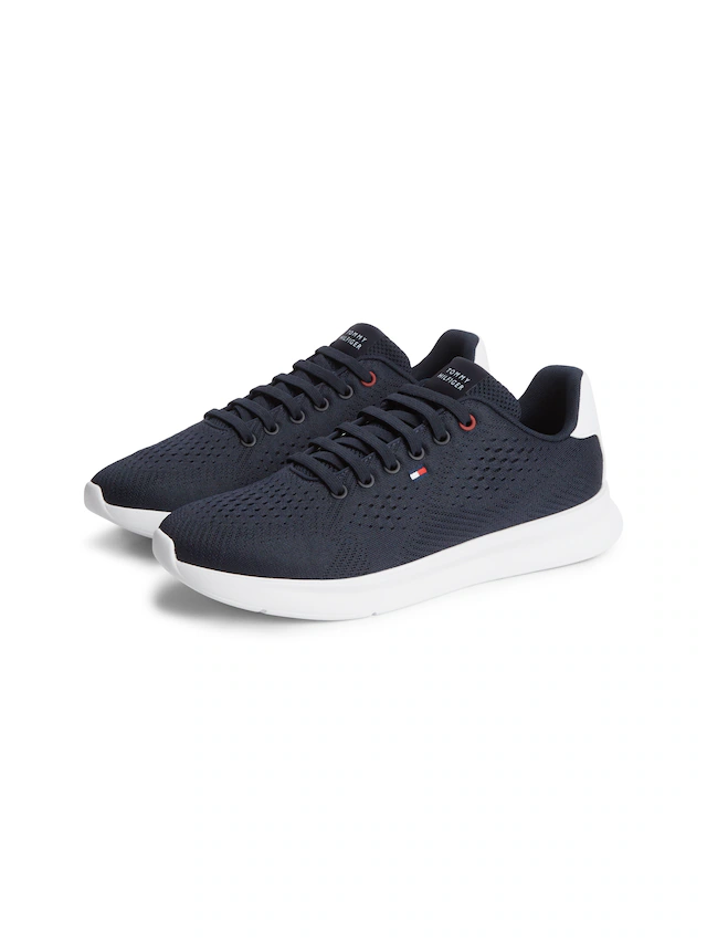 Tommy Hilfiger Sneaker »LIGHTWEIGHT RUNNER KNIT« Freizeitschuh, Halbschuh, Schnürschuh mit seitlicher Logo-Flagg