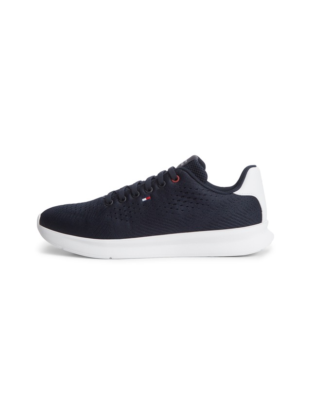 Tommy Hilfiger Sneaker »LIGHTWEIGHT RUNNER KNIT« Freizeitschuh, Halbschuh, Schnürschuh mit seitlicher Logo-Flagg