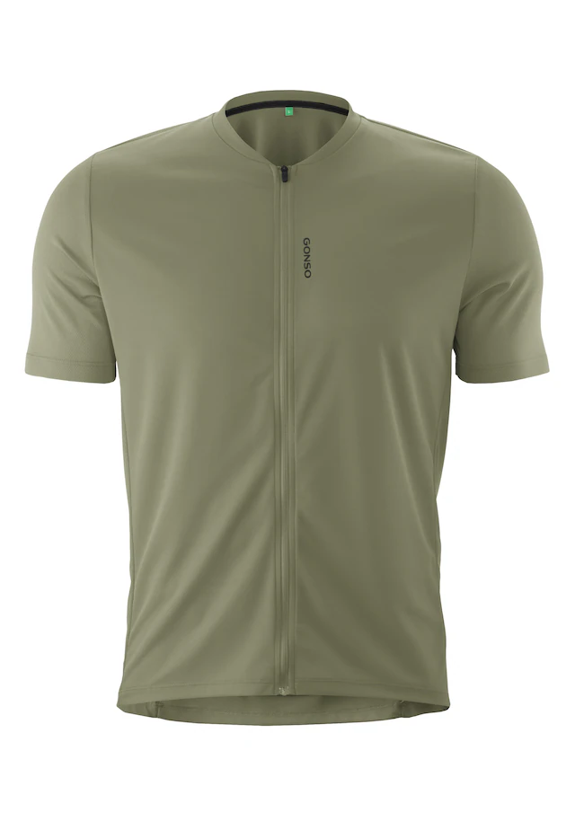 Gonso Radtrikot »SITIVO Jersey Green M« Herren Fahrradtrikot kurzarm, Half-Zip Trikot mit Rückentasche