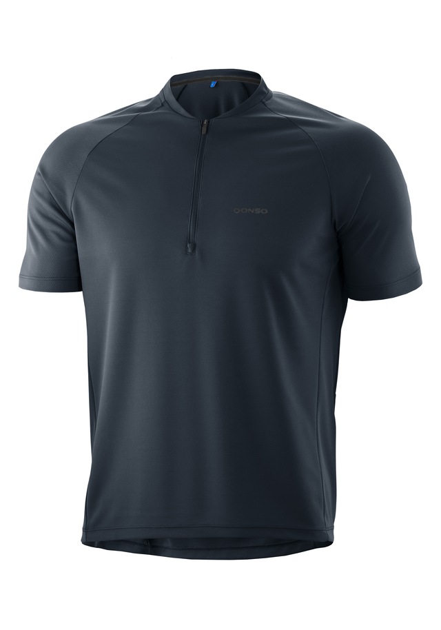 Gonso Radtrikot »SITIVO Jersey Blue M« Herren Fahrradtrikot mit Rückentasche, Half-Zip Trikot, Loose Fit