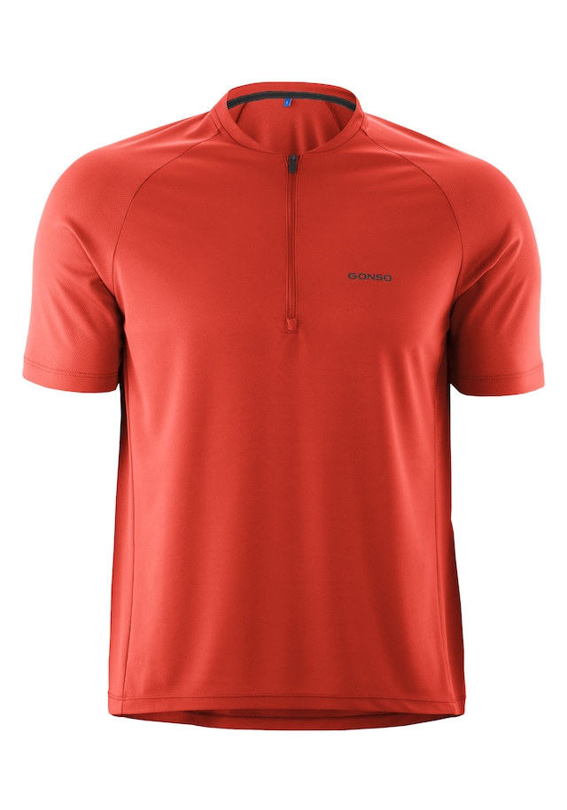 Gonso Radtrikot »SITIVO Jersey Blue M« Herren Fahrradtrikot mit Rückentasche, Half-Zip Trikot, Loose Fit